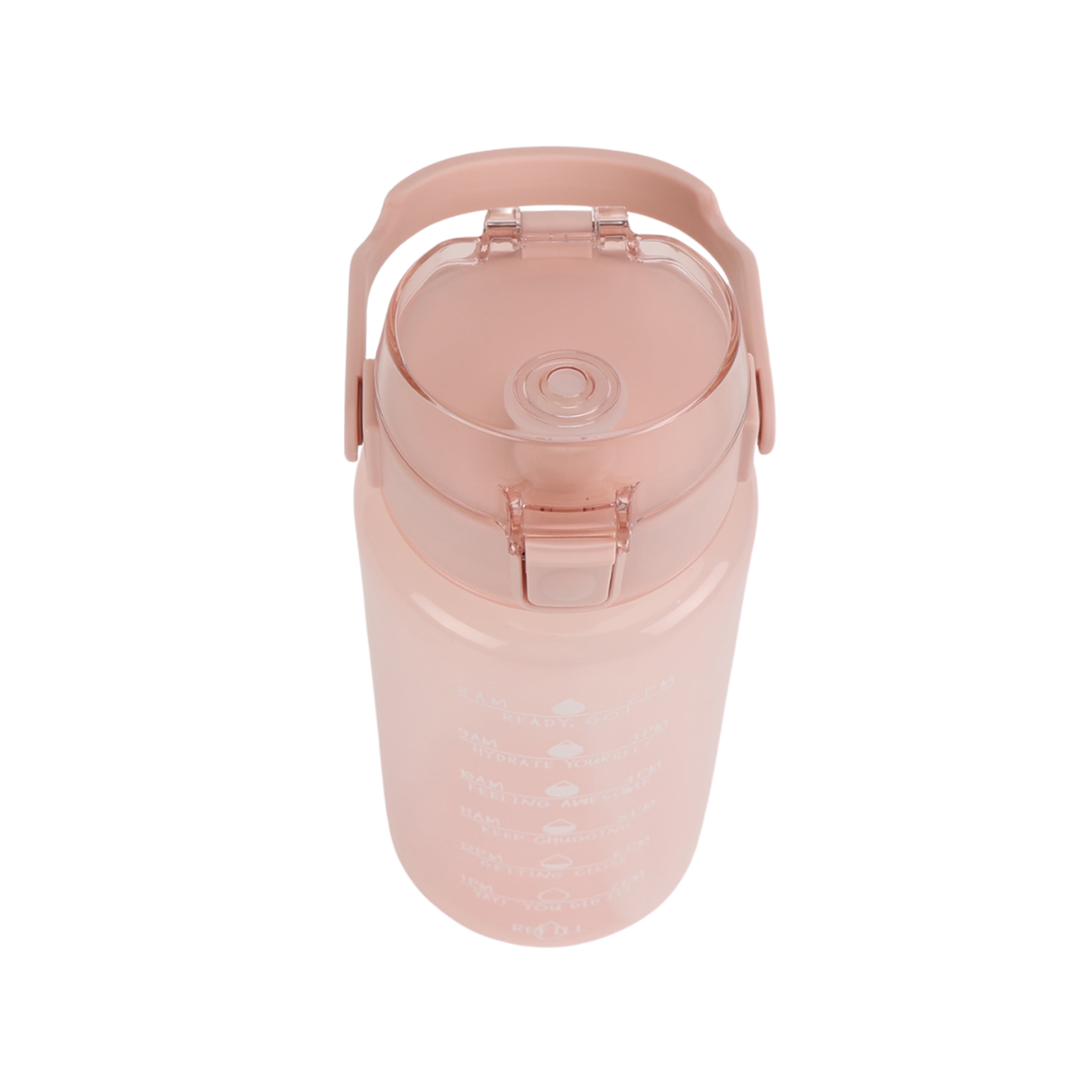 Mainstays 48 Ounce Plastic Water Bottle with Milestone Markings, Pink