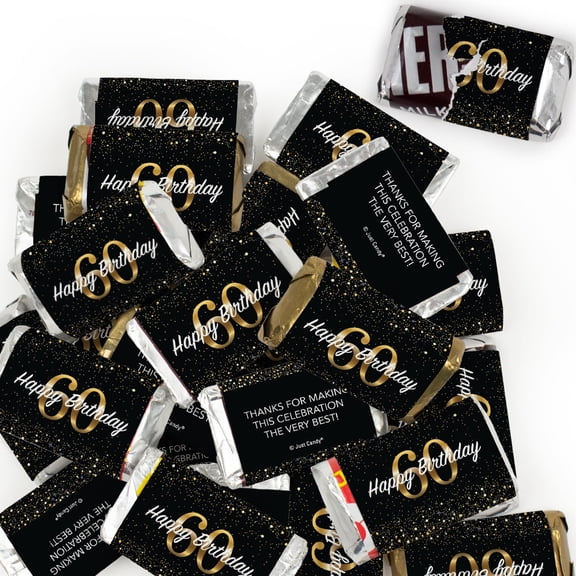 102 Pcs 60th Birthday Candy Party Favors Hershey's Miniatures Chocolate - No Assembly Required