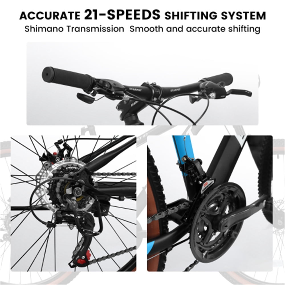 Mountain bike 27-inch wheels, aluminum frame, 21-speed disc brake trigger drive, male or female