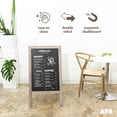 thumbnail image 3 of Ilyapa Wooden A-Frame Sign with Eraser & Chalk - 40 x 20 Inches Magnetic Sidewalk Chalkboard – Grey Menu Display for Restaurant, Business or Wedding, 3 of 7