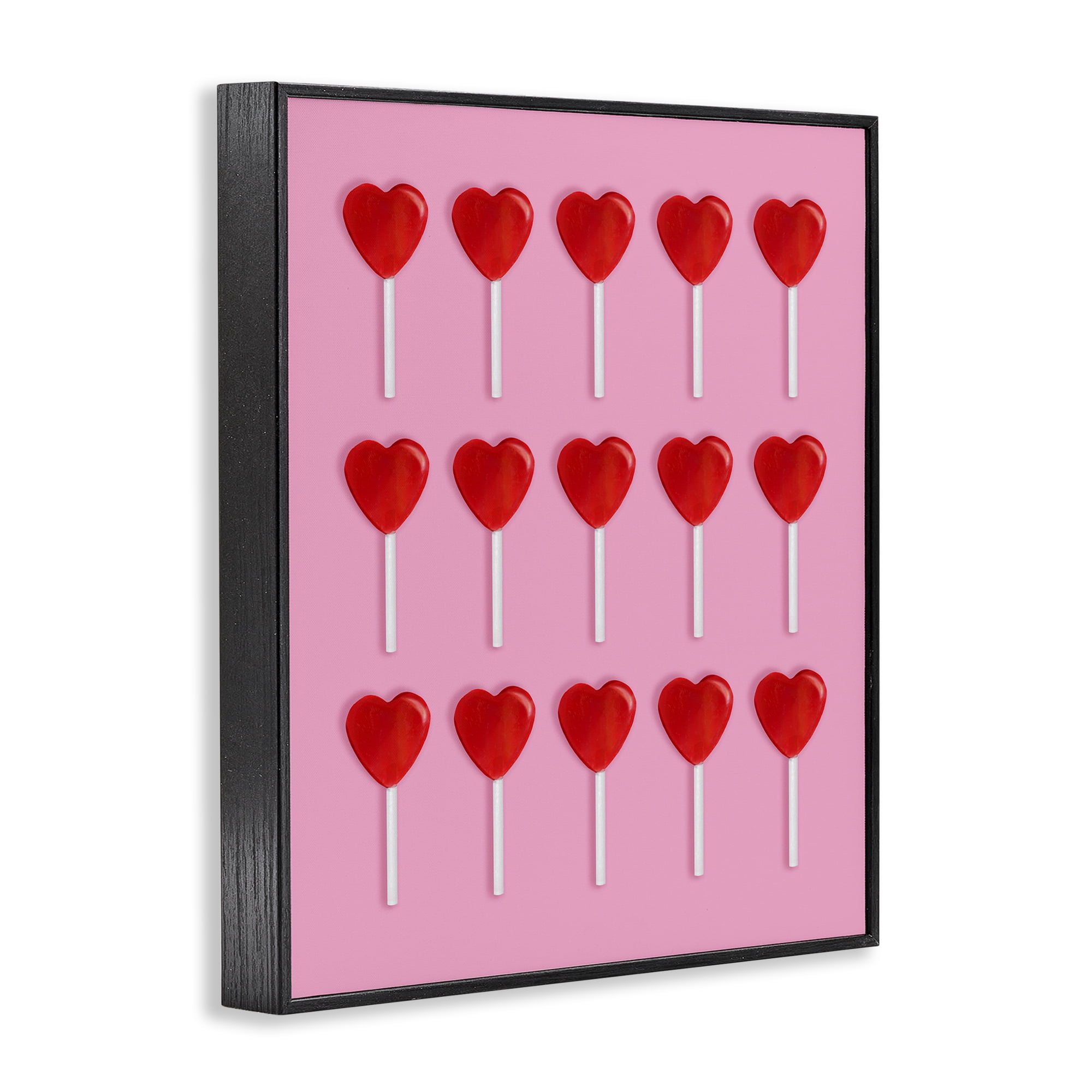 Stupell Industries Heart Lollipops Collection Black Framed Giclee Art, design by LISH Creative
