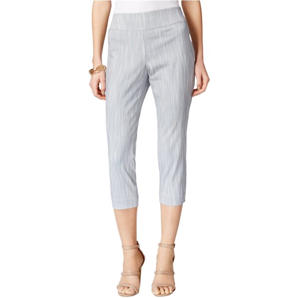 Alfani Womens Pull-On Casual Cropped Pants, Gris, 16 Alfani recortado