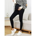 thumbnail image 4 of Deago Women's Maternity Leggings Over The Belly Soft Non-See-Through Workout Yoga Pants Pregnancy Leggings (Black, S), 4 of 8