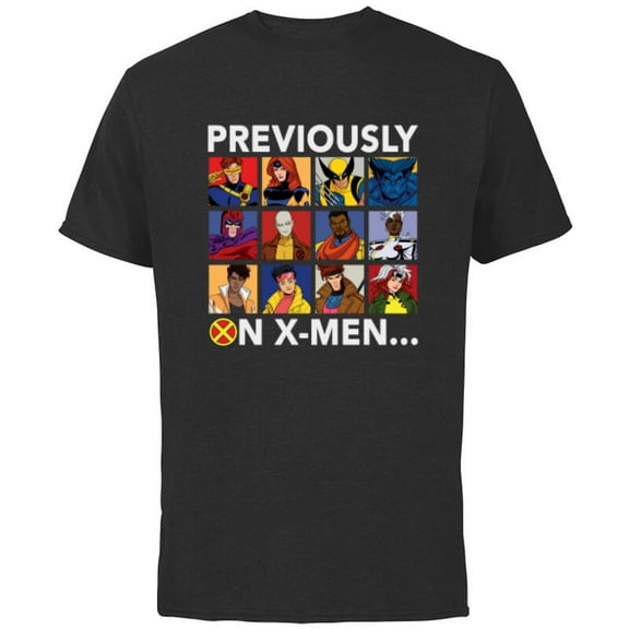 Marvel Studios X-Men ’97 Team Previously on X-Men - Short Sleeve Cotton T-Shirt for Adults - Customized-Black