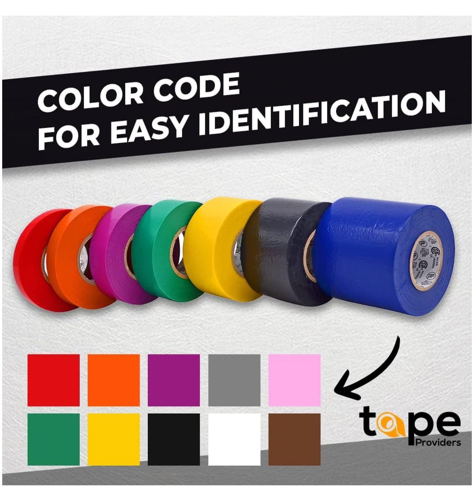 WOD ETC766 Professional Grade General Purpose Red Electrical Tape UL/CSA Listed . Vinyl Rubber Adhesive Electrical Tape: 3 inch X 66 ft - Use at No More Than 600V & 176F (Pack of 10)