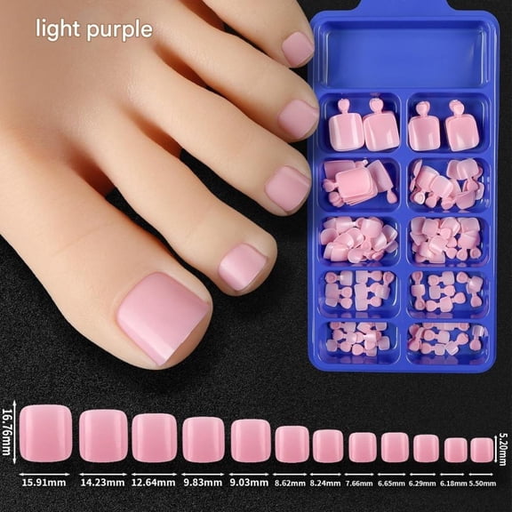 100 Simple Solid Color Toe Nail Art Pieces Wearable Toe Nail Tips