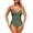 Army Green, variant on Minjewel Women's Cross-Back One-Piece Swimsuit with Ruched Tummy Control, Solid Color Slimming Bathing Suit, Athletic Swimwear for Women,Wine,L