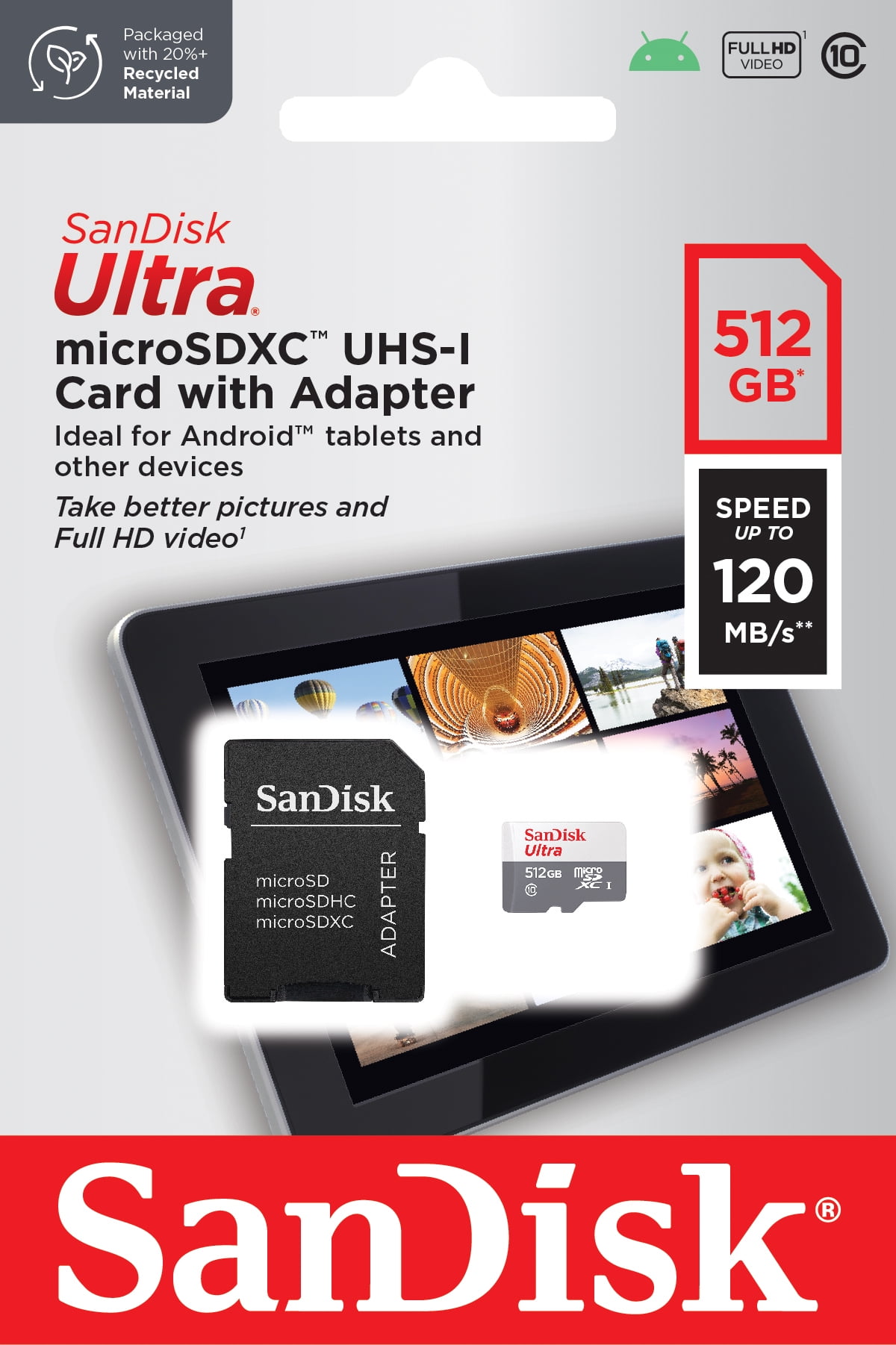 SanDisk Ultra 512GB Micro SDXC Flash Memory Card with Adapter