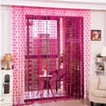 thumbnail image 3 of Semi-Sheer Printed Metallic Heart Pattern Pole Top Window Curtains for Living Room & Bedroom - Assorted Colors - 1 Panel (37.4 X 78.7 Inch), 3 of 11
