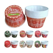 Happy Date 100Pcs Christmas Cupcake Wrappers, Santa Claus Cupcake Liners, Snowman Cupcake Cups, Xmas Colorful Paper Baking Cups for Cake Candy Make Baking Supplies