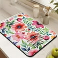 thumbnail image 3 of 2 Pack Washable Rubber Leaves Multicolored Flower Dish Drying Mats for Kitchen Counter Home Large Coffee Bar Pad Accessories and Decor for Utensils Stemware (2pcs 18''x24''+19.5''x12''), 3 of 6