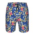 thumbnail image 4 of Kdxio Cute Popcorn Pattern Mens Casual Shorts - Drawstring Summer Beach Sports Shorts for Men, 4 of 9