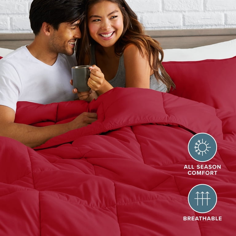 Bare Home Down Alternative Comforter Set - 3 Piece, Full, Red photo 4