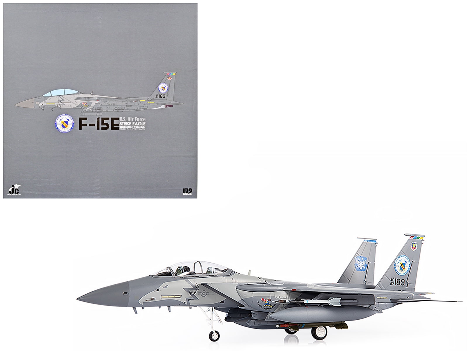 F-15E U.S. Air Force Strike Eagle Fighter Aircraft w/Display Stand Limited  Edition to 700 pcs 1/72 Diecast Model by JC Wings - Walmart.com