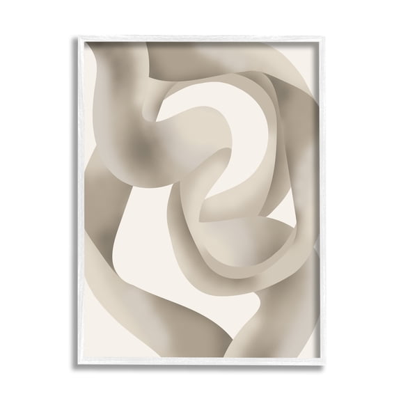 Stupell Industries Modern Wavy Abstraction Abstract Painting White Framed Art Print Wall Art, 11 x 14