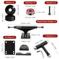 thumbnail image 2 of 5'' Skateboard Trucks Wheels Bearings and T Wrench Set Longboard Wheel Riser Pads Skate Board Bridge Hardware Set, 2 of 8