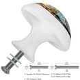 thumbnail image 3 of 4 Pcs Round White Knobs for Kitchen Cabinet Cupboard Dresser Bookcase Tropical Leaves Drawer Pulls Handles Home Decor, 3 of 8