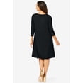 thumbnail image 2 of Jessica London Women's Plus Size Stretch Knit Three-Quarter Sleeve T-Shirt Dress, 2 of 4