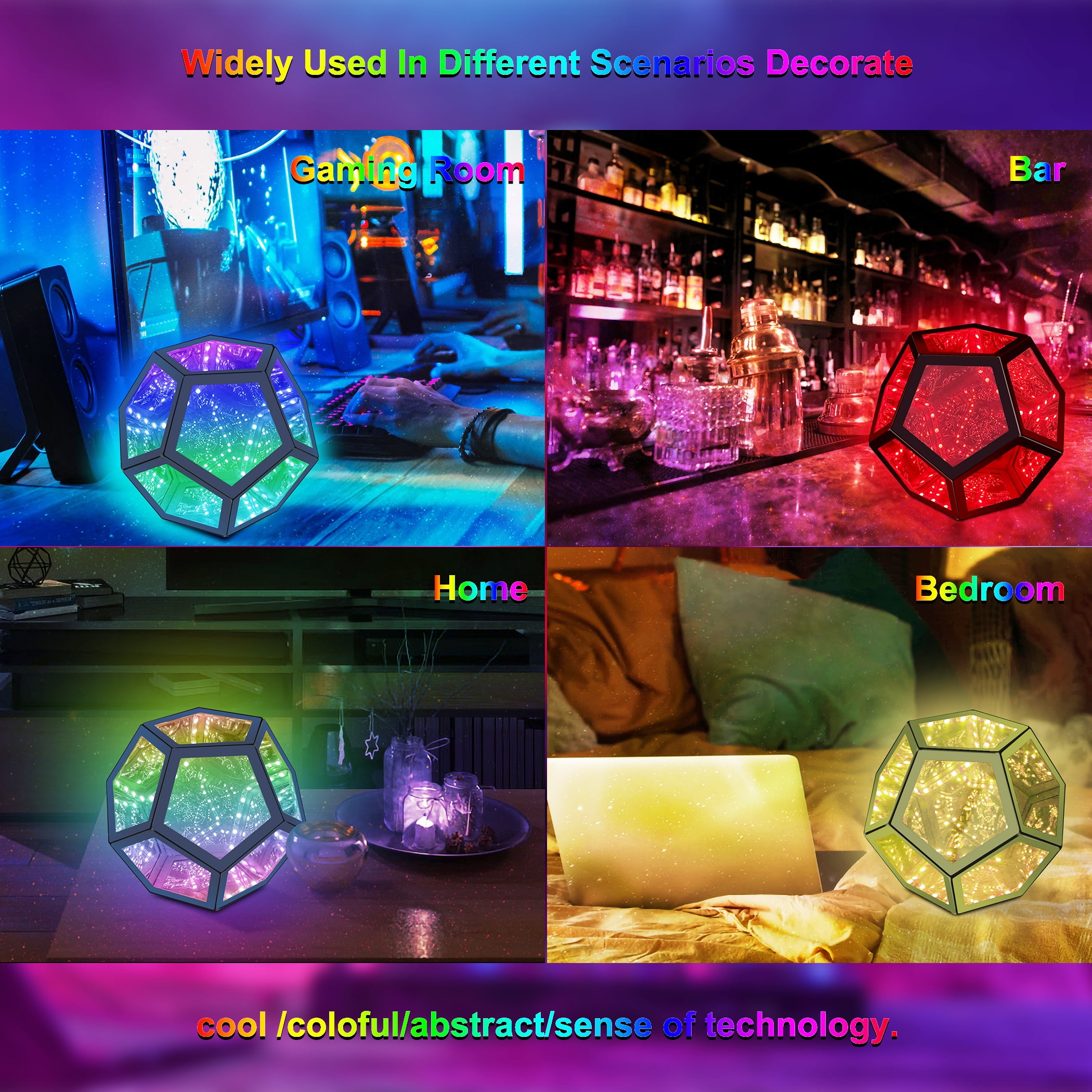 Infinite Dodecahedron Color Art Light USB Charging Lamp Home Desktop Decoration