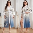 thumbnail image 4 of AMITOFO Long Silky Kimono Robes for Women Lightweight Silky Satin Floral Bathrobe Soft Cozy Ladies Housecoat Loungewear, 4 of 9