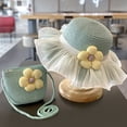thumbnail image 2 of Tigivemen Wide Brim Flower Sun Hat for Toddler Baby Girls with Purse Tea Party Straw Buacket Hats and Crossbody Shoulder Bag Sky Blue Size One Size, 2 of 4