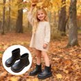 thumbnail image 3 of Huanglei Stylish Girls Ankle Boots Soft Sole Leather Casual Booties For Toddler And Comfortable Everyday Footwear Riding Winter Boots 3.5-4 Years, 3 of 8