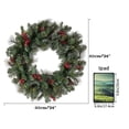 thumbnail image 5 of Festive Christmas Wreath with Pine Cones and Red Berries 24 Inch Artificial Holiday Decoration for Home & Office, 5 of 5