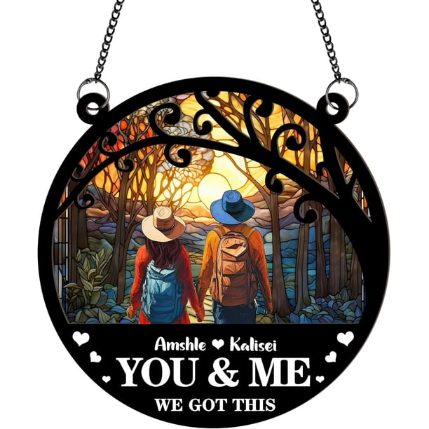Adorno atrapasol XINYU personalizado 'You & Me We Got This' imagen y nombre de personaje acampando estilo 2