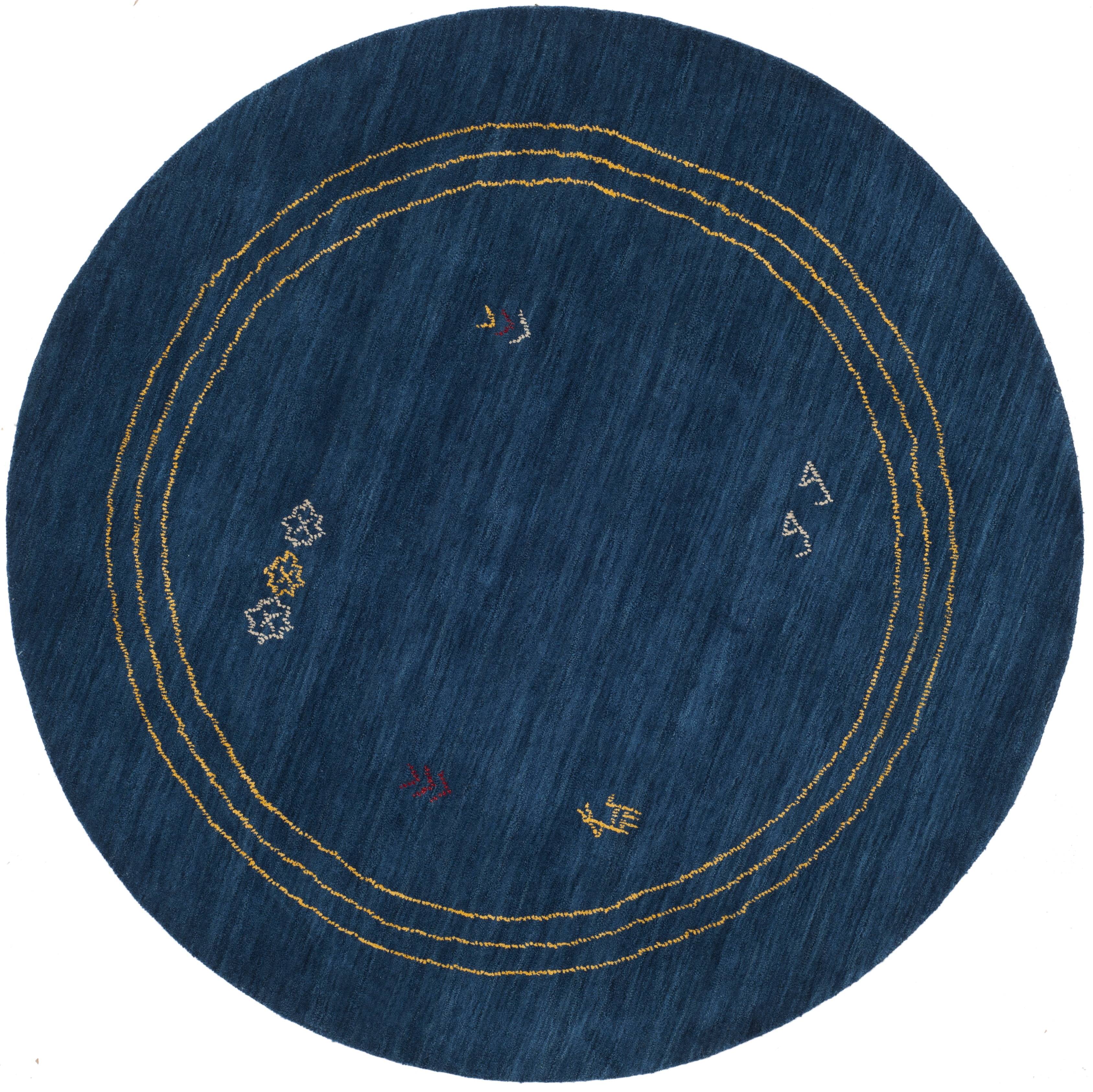 Safavieh Himalaya Calanthia Bordered Wool Area Rug, Blue/Multi, 6' x 6' Round