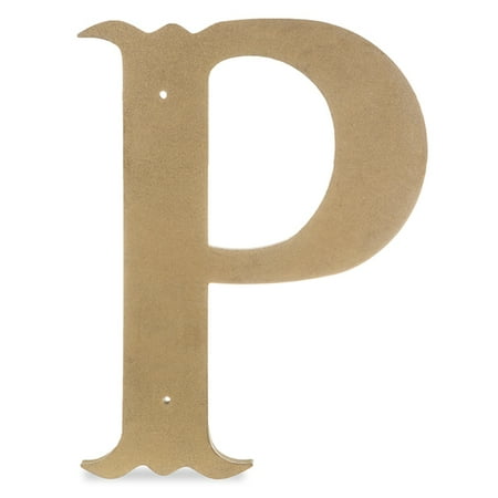 - Wood Decorative Letter - P - Antique Gold 14in