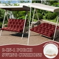 thumbnail image 6 of Snubbull Swing Replacement Cushion, Outside Bench Cushion with Backrest, 1-2 Seater Cushion with 6 Ties for Outdoor Furniture, 47 x 40 x 5 inches Porch SwingCushion Garden Bench, Burgundy, 6 of 7