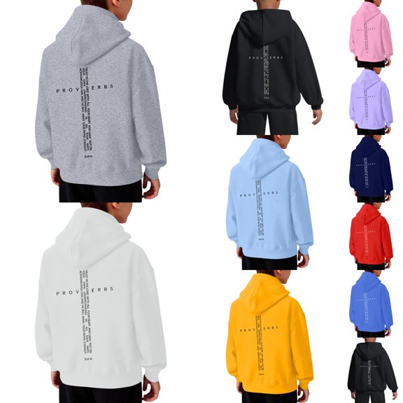 Y-Sunset Christian Hoodies for Kids Boys Religious Jesus Hoodie Faith Cross Sweatshirts Vintage Bible Verse Graphic Pullovers