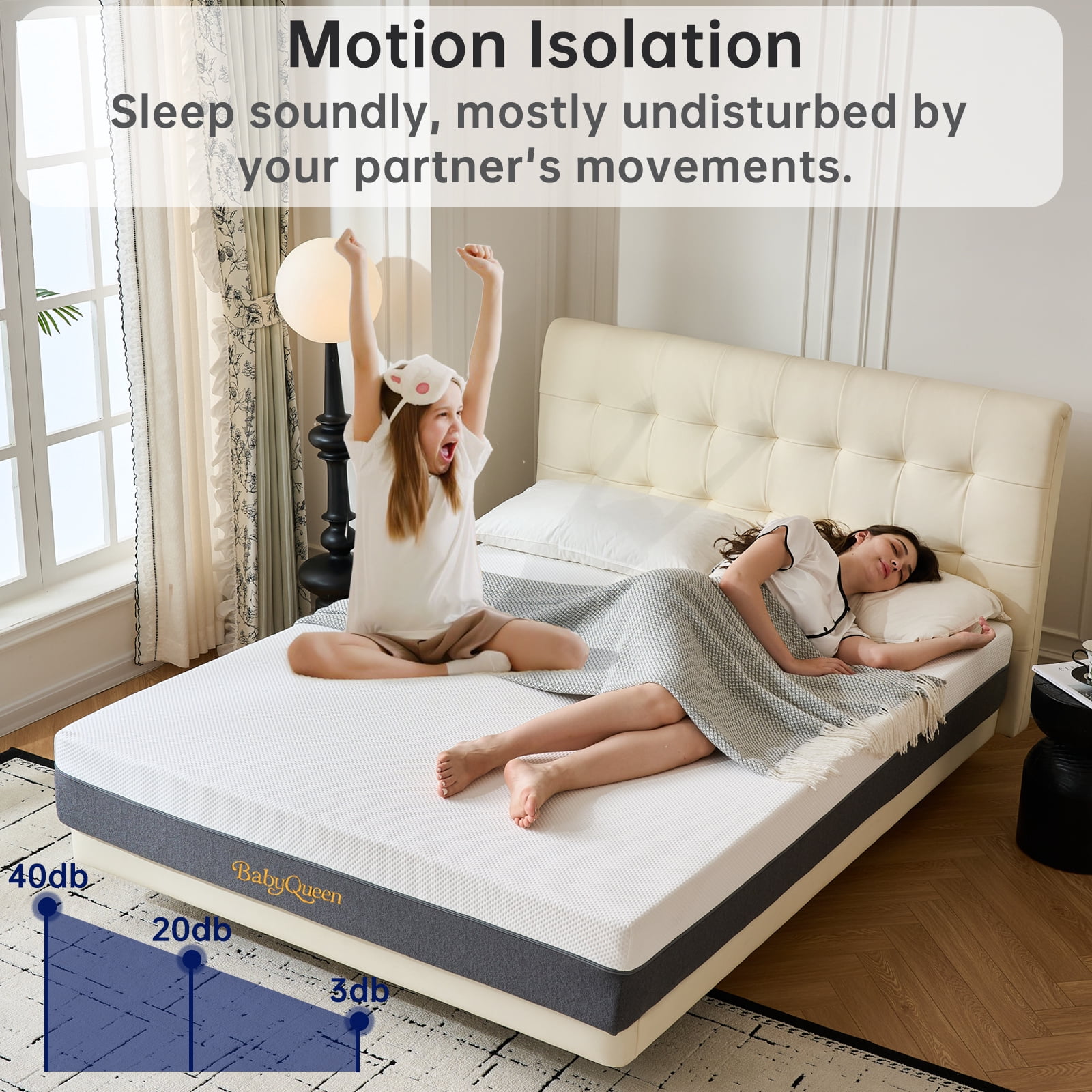 Babyqueen King Size Mattress, 12 Inch Cooling Gel Memory Foam Mattress in a Box, Medium Firm Support, Motion Isolation, Pressure Relief, CertiPUR-US Certified