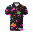 thumbnail image 5 of Blusa y camisa de manga corta con cuello vuelto para hombre, blusa de manga larga con solapa y botones estampados, blusa de poliéster para hombre, 5 of 5