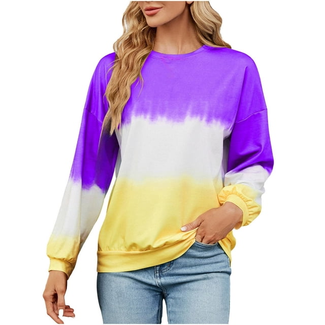 Femmes Col Rond Sweat-Shirt Pull Mignon Casual Ample Fit Tops Automne Mode Sweatshirt