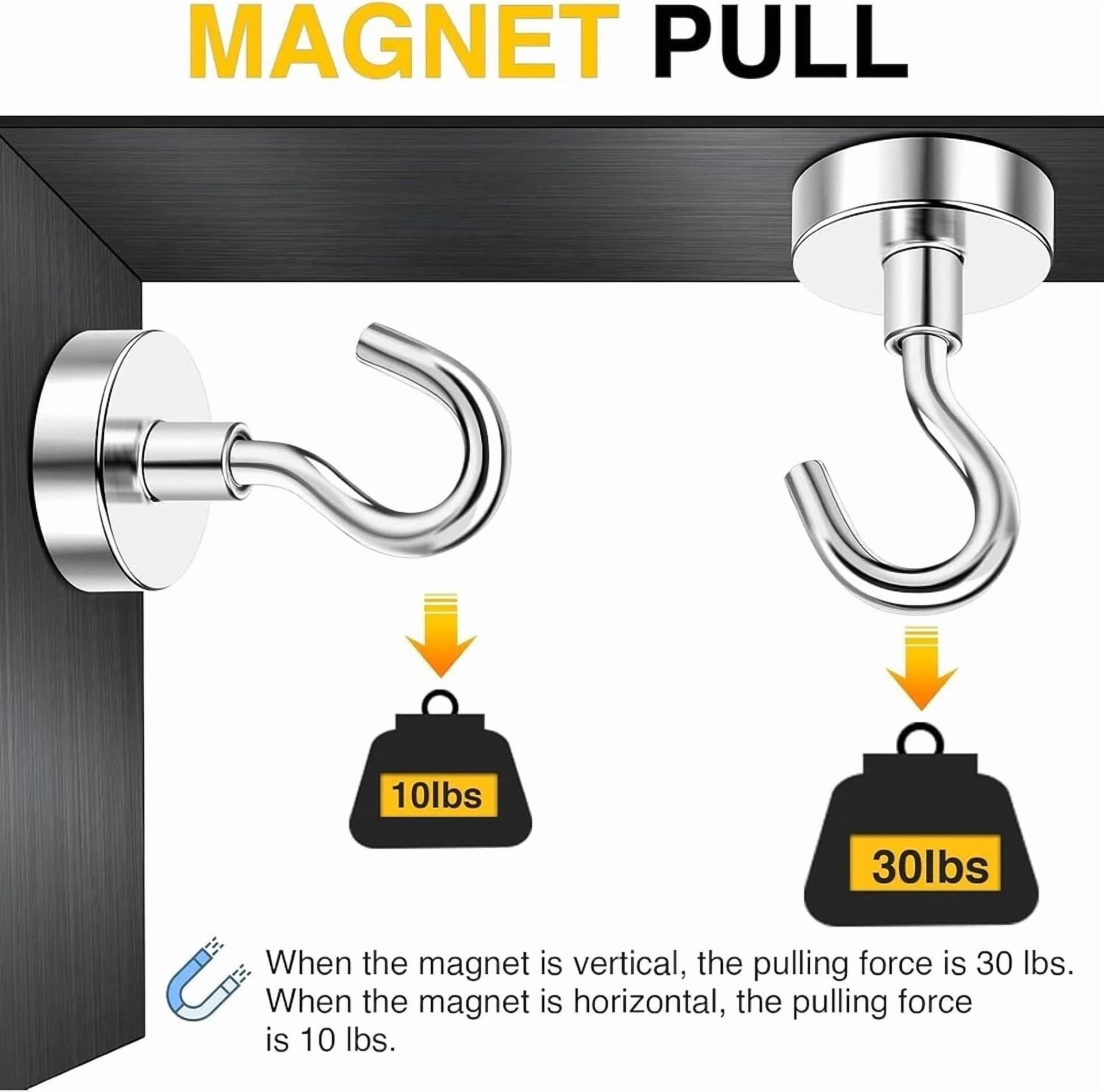 Diymag Magnetic Hooks, 30Lbs+ Magnet Hook 2025 Cruise Cabin Ship Essentials Heav
