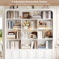 thumbnail image 5 of Hiphuta 71" Tall 4-Tier Bookcase with 10 Open Cubes, 56" Wide Extra Large Display Bookshelf with 4 Doors, for Living Room Home Office, White, 5 of 7