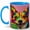 Blue, variant on Pop Art Corgi Coffee Mug, Colorful Dog Mug, Ceramic 11 oz