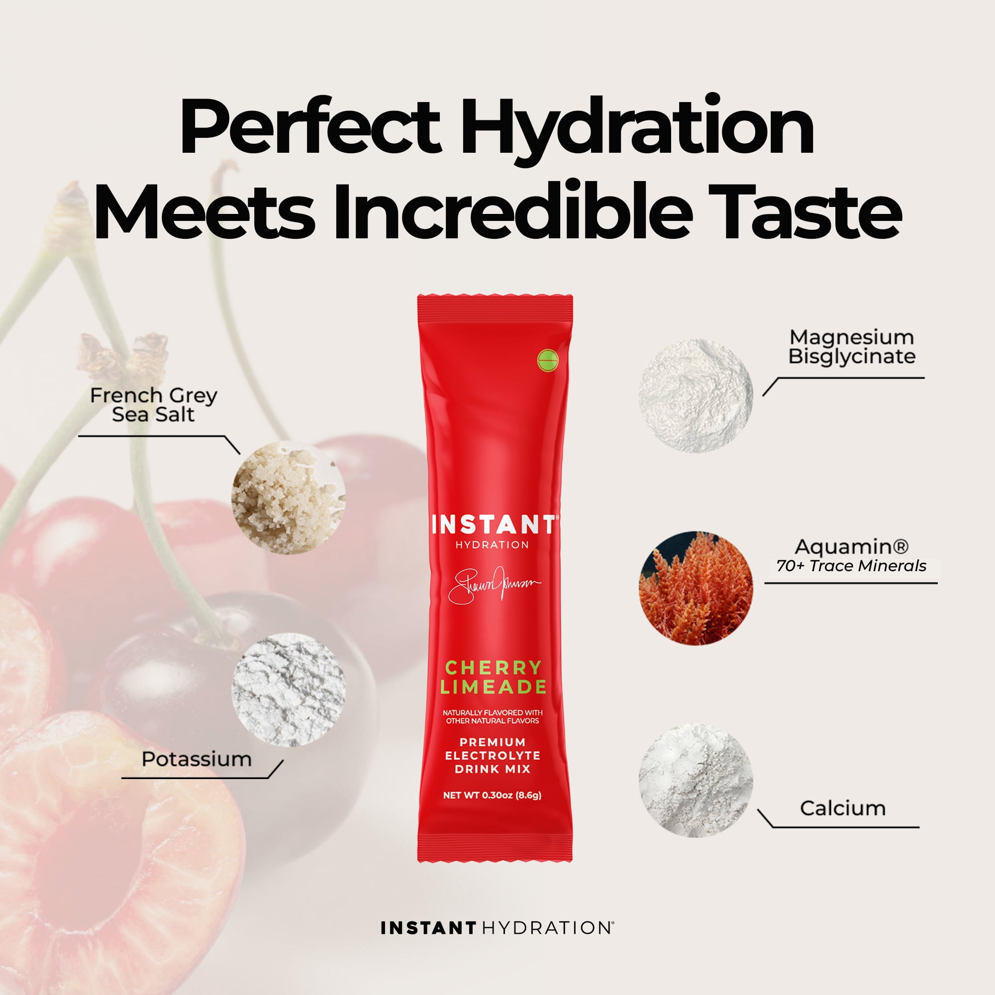 Instant Hydration Sugar Free Electrolyte Powder, Cherry Limeade, 6 Sticks