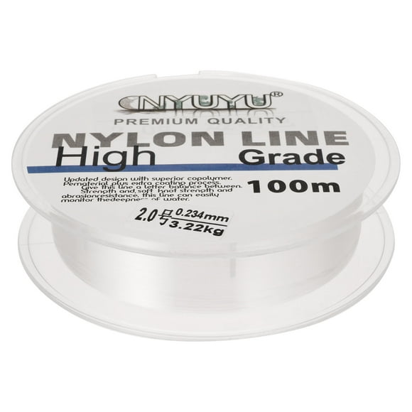 Unique Bargains 328FT 7lb 2.0# Fluorocarbon Coated Monofilament Nylon Fishing Line String Wire Clear