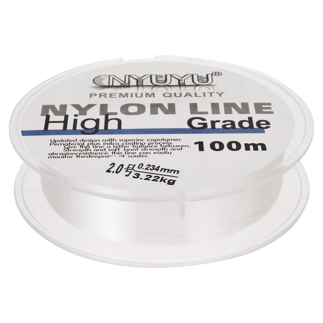 Unique Bargains 328FT 7lb 2.0# Fluorocarbon Coated Monofilament Nylon Fishing Line String Wire Clear