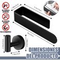 thumbnail image 2 of Juego de 2 Piezas de Accesorios de Baño, Toalleros de Baño Sin Taladro Adhesivo y Ganchos de Toalla para Baño Acero Inoxidable para Uso En Cocinas, Balcones y Baños (Negro), 2 of 4