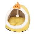 thumbnail image 4 of Bed Warm Nest Kennel Plush Cuddle Sleeping Pad Puppy Kitten Yellow S, 4 of 8
