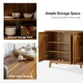 thumbnail image 6 of 57" Storage Cabinet 4 Doors Farmhouse Wooden Sideboard Credenzas with Adjustable Shelves Walnut, 6 of 9