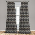 thumbnail image 5 of Ambesonne Bohemian Curtains, Sketchy Diagonal Shapes, Pair of 28"x95", Dark Taupe Grey and Sepia, 5 of 5