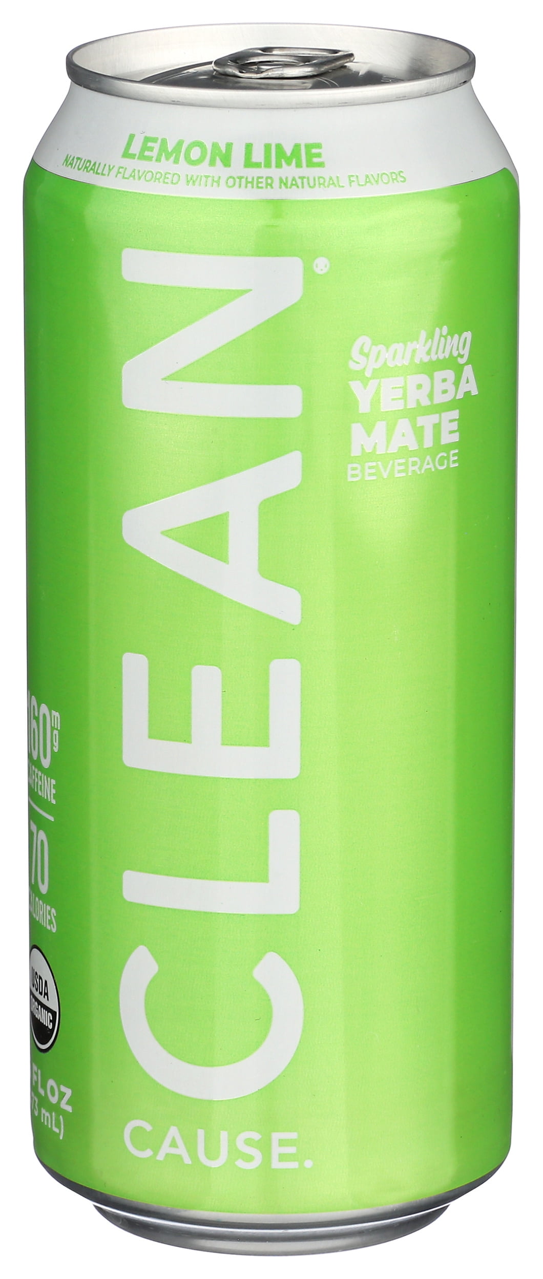 Pack of 12, Clean Cause Lemon Lime Sparkling Yerba Mate Beverage, 16 fl oz