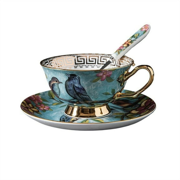 High-color Cup and Saucer Set Ceramic Exquisite Retro British Tea Cup Tea Set European Coffee Cups