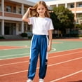 thumbnail image 6 of PIWHJQK Boys Girls Long Pants Workout Sweatpants Kids Color Jogger Pants Casual Sporty Elastic Waist Lightweight Long Pants, 6 of 8