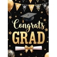 thumbnail image 4 of Congrats Grad Banner Sunflower Decor Backdrop Graduation Party Decoration Background Props Indoor Outdoor Celebration Removable Easy Setup, 4 of 4
