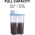 thumbnail image 4 of 2 Pack 2lb/2.5L Pet Food Storage Container with Measuring Cup, Can Covers and Bowl for Small Dog, Cat, Waterproof-BPA Free, 4 of 7